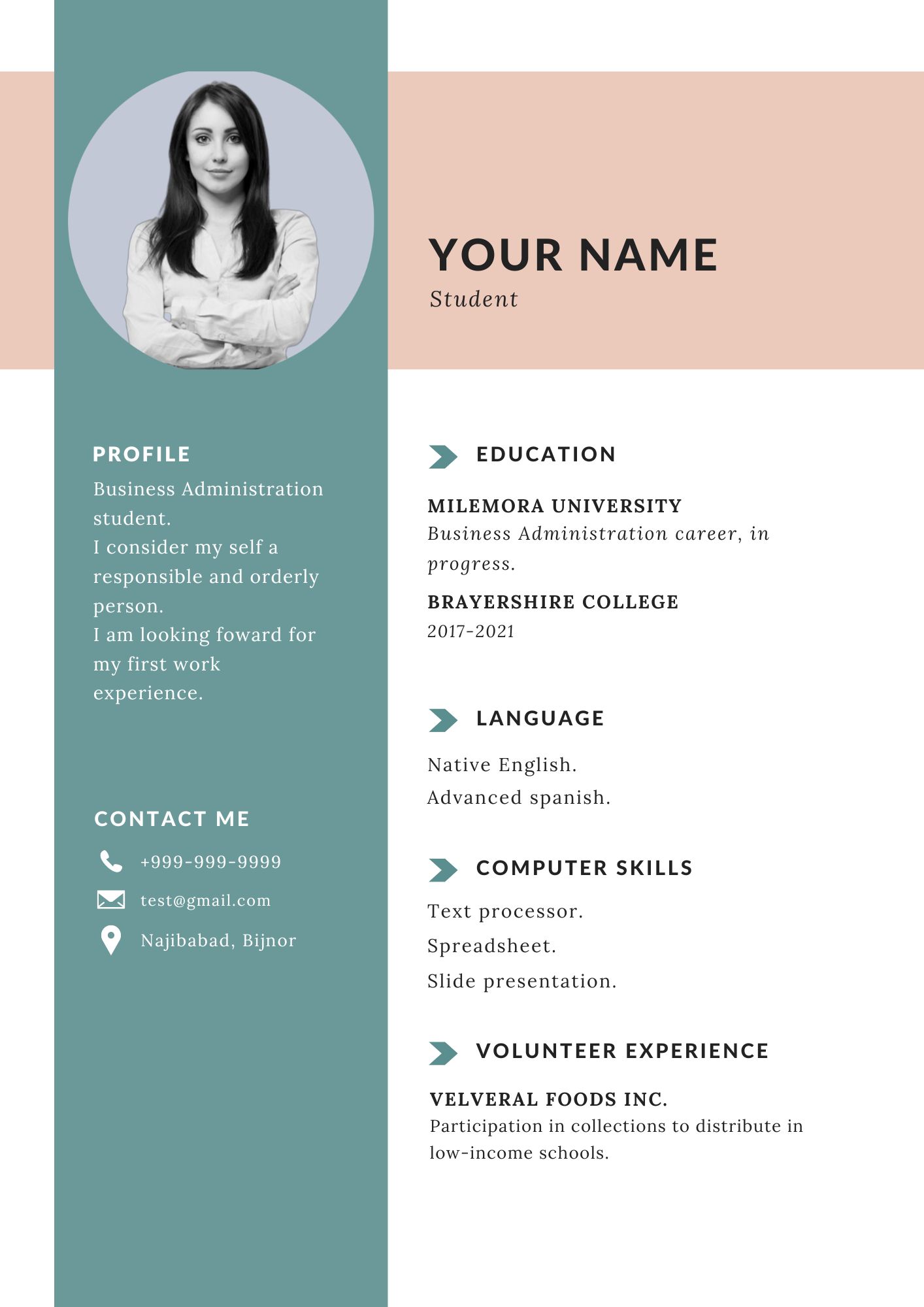 fresher resume format Resume template templates freshers fresher ...