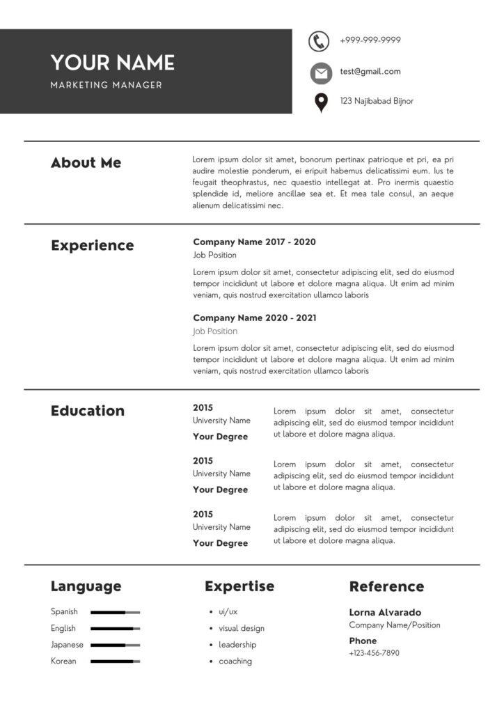 Free Resume Templates Download (Word Docx)