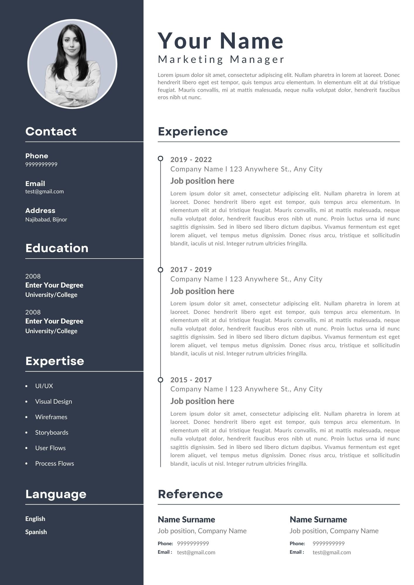 Resume Format For Experience (Word Docx)