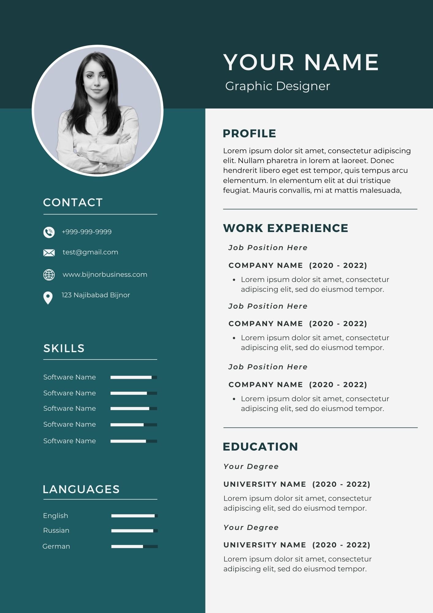 Resume Format For Job Application (Word Docx)