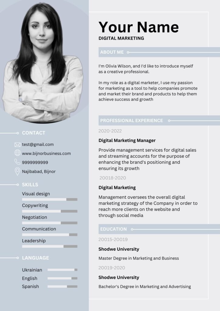 Resume Format Free Download (Word Docx)