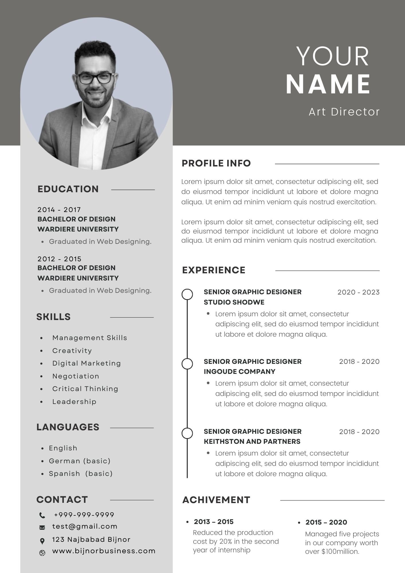 Resume Format In Word Free Download