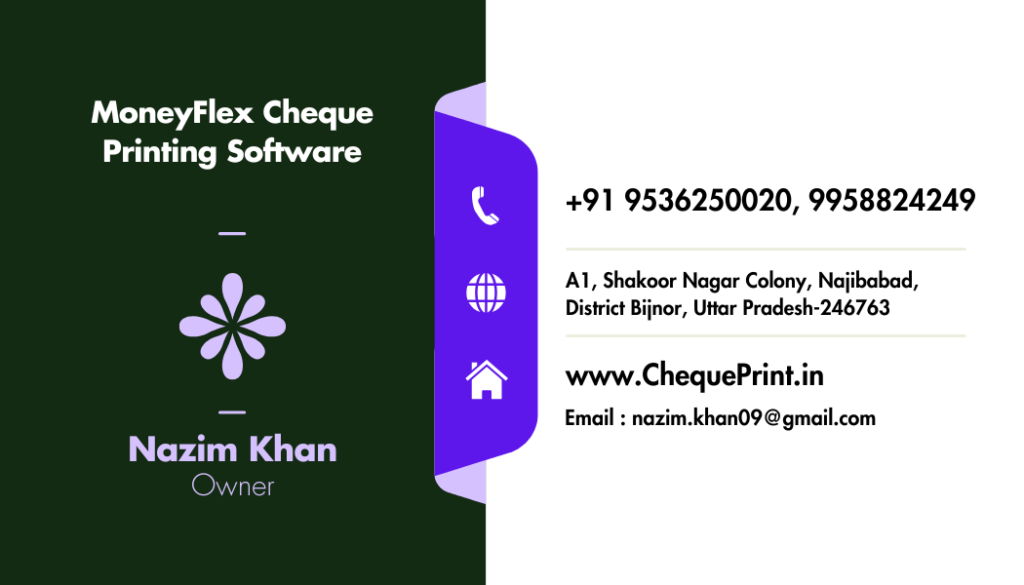 MoneyFlex Cheque Printing Software in Excel