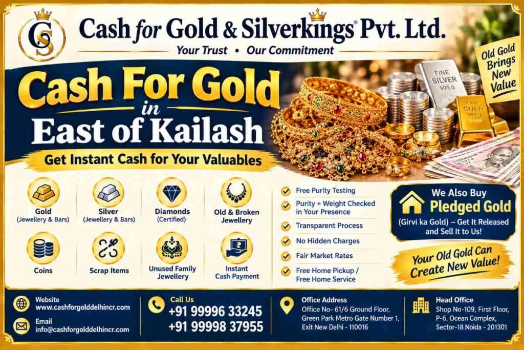 Trusted Cash For Gold in East of Kailash Near You