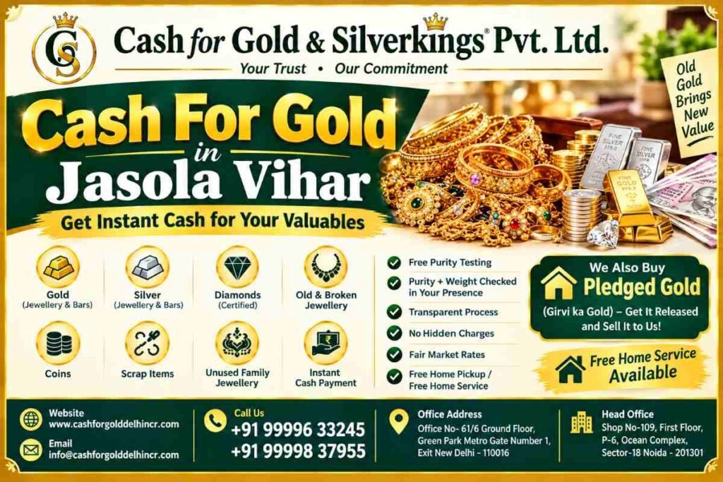 Cash For Gold in Jasola Vihar for Old Gold Jewellery Sale